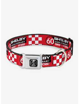 Shelby 60Th Anniversary Checker Seatbelt Buckle Dog Collar, , hi-res
