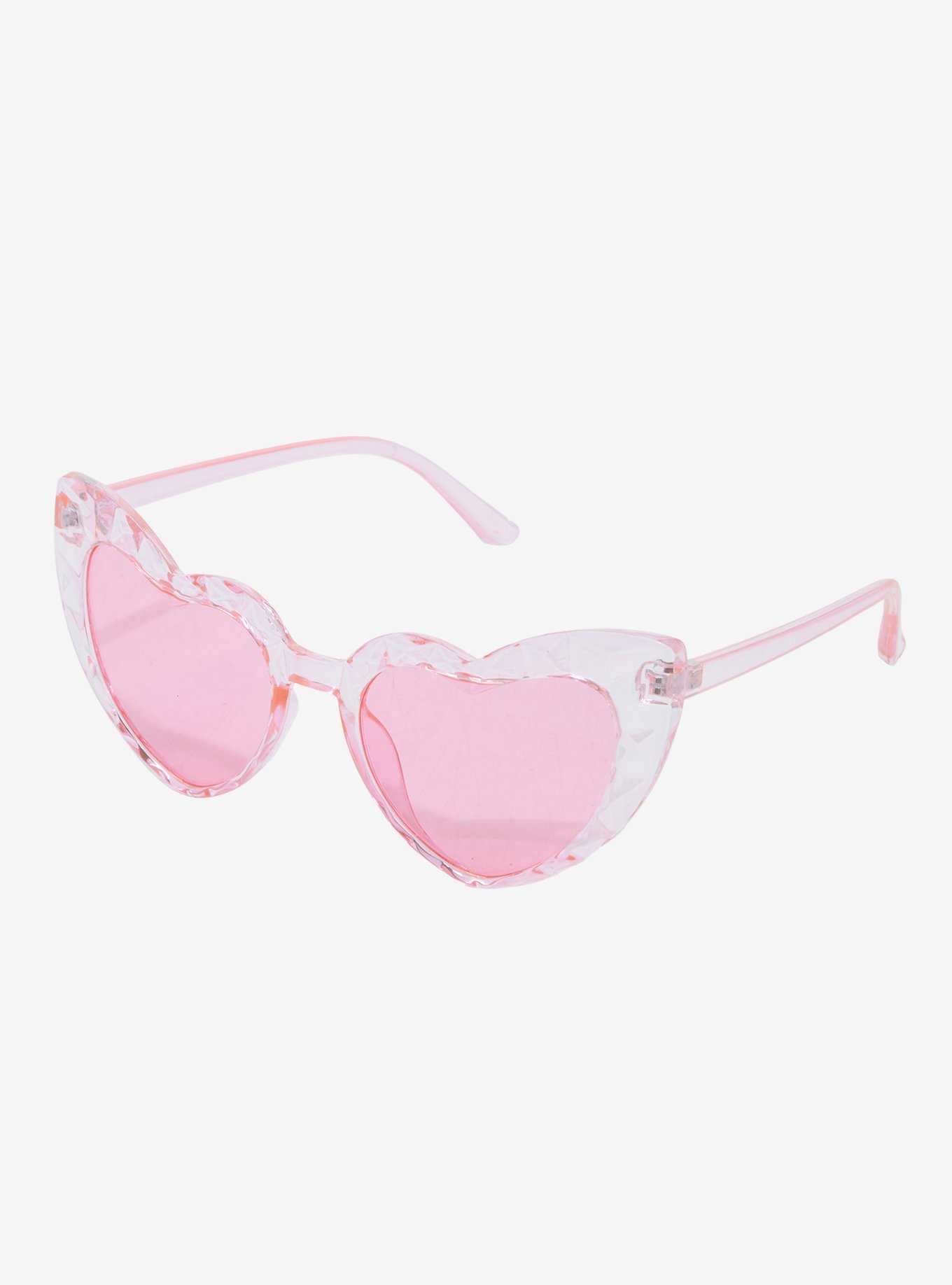 Pastel Pink Heart Sunglasses, , hi-res