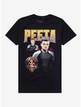 The Hunger Games Peeta Mellark Retro Style Women's T-Shirt - BoxLunch Exclusive, BLACK, hi-res
