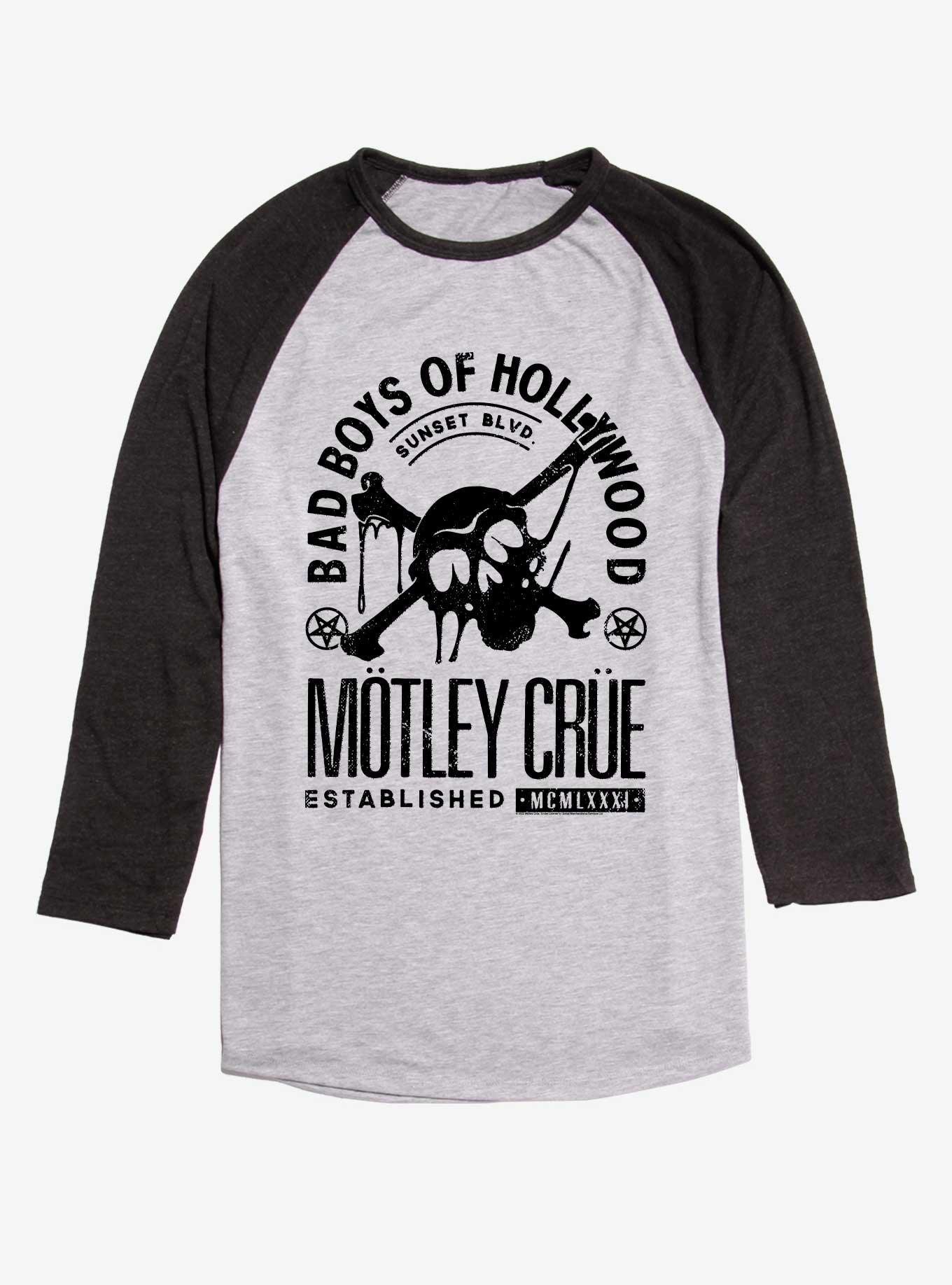 Motley Crue Bad Boys Of Hollywood Raglan T-Shirt, Ath Heather With Black, hi-res