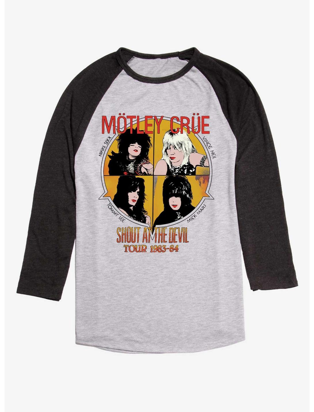 Motley Crue Shout At The Devil Tour 1983-84 Raglan T-Shirt, Ath Heather With Black, hi-res
