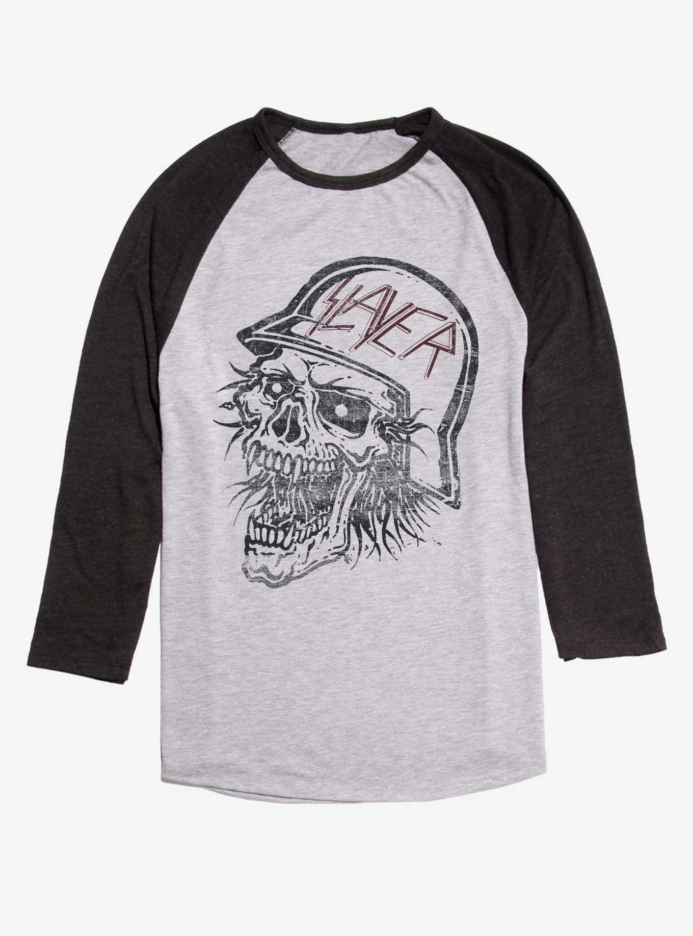 Slayer Biker Skull Raglan T-Shirt, , hi-res
