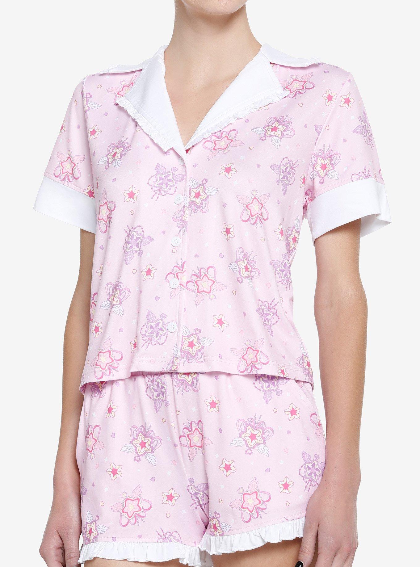 Kawaii Sakura Bunny Ears Girls Button-Up Lounge Top, MULTI, hi-res