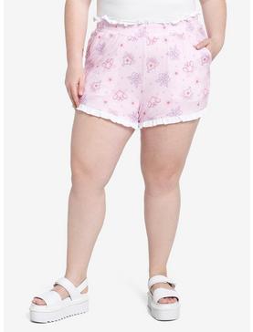 Kawaii Sakura Ruffle Lounge Shorts Plus Size, , hi-res