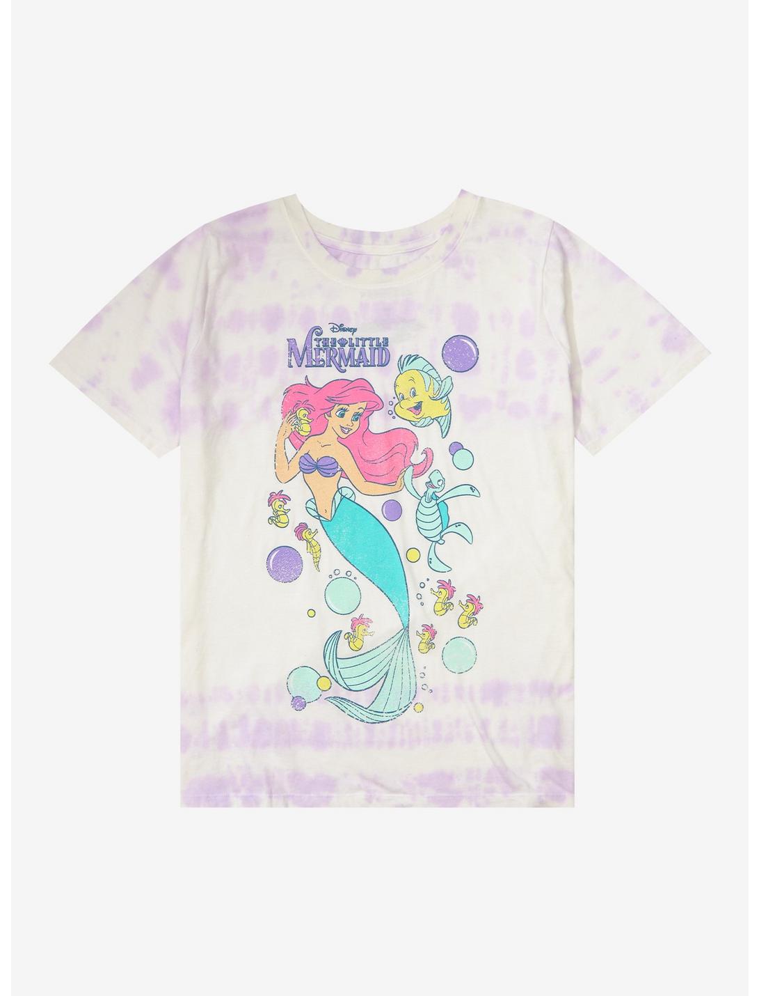Disney The Little Mermaid Tie-Dye Boyfriend Fit Girls T-Shirt Plus Size, MULTI, hi-res