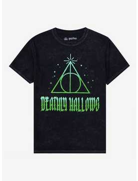 Harry Potter Deathly Hallows Heavy Metal Font Boyfriend Fit Girls T-Shirt, , hi-res