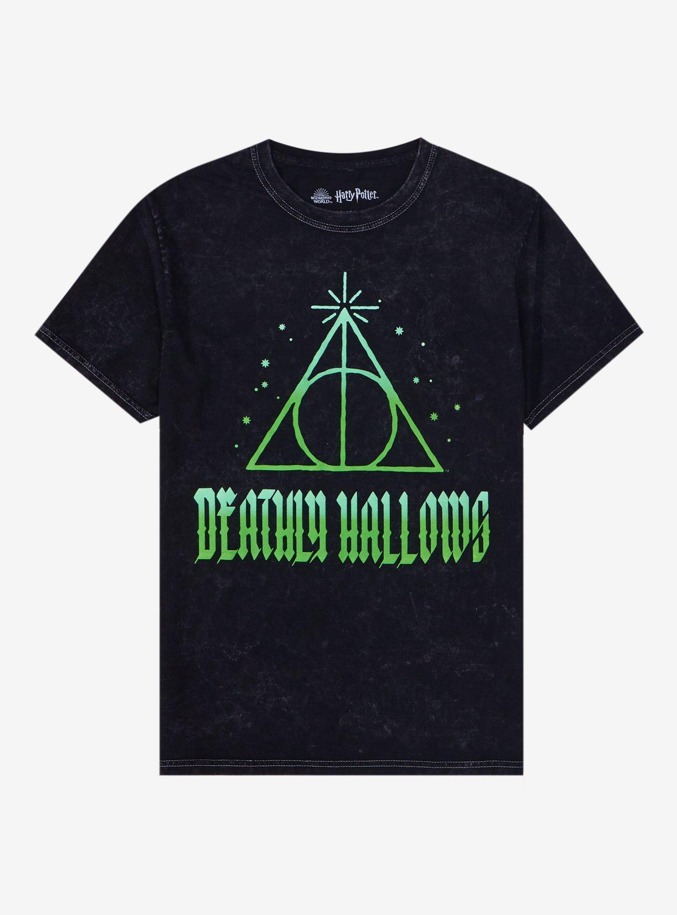 Harry Potter Deathly Hallows Heavy Metal Font Boyfriend Fit Girls T-Shirt, MULTI, hi-res