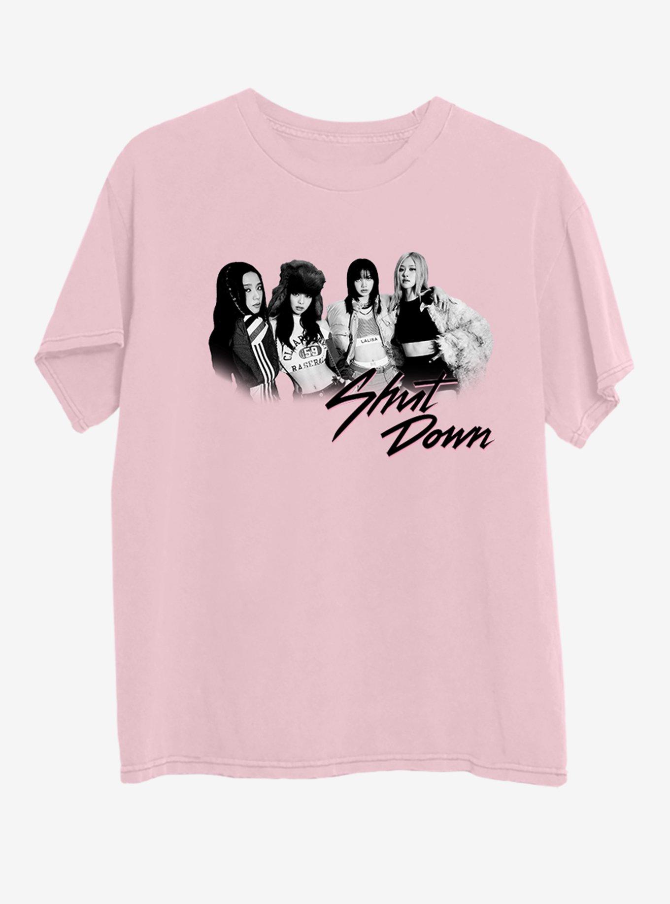 BLACKPINK Shut Down Pastel Pink Boyfriend Fit Girls T-Shirt