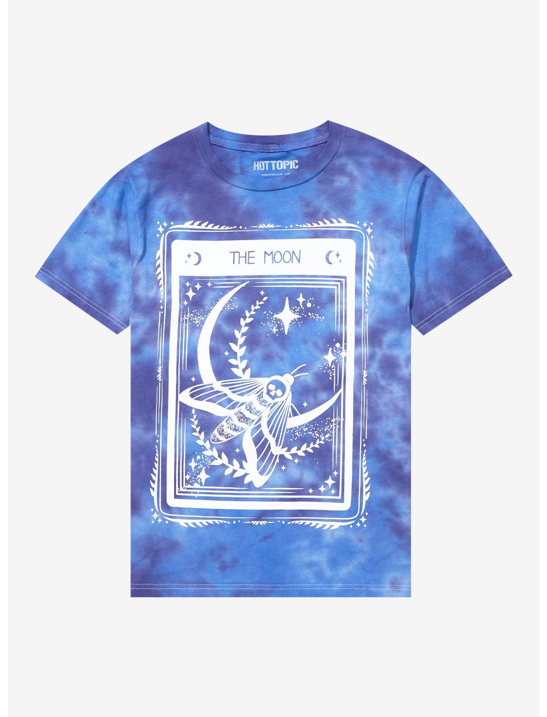 Moon Moth Tarot Card Tie-Dye Boyfriend Fit Girls T-Shirt, MULTI, hi-res