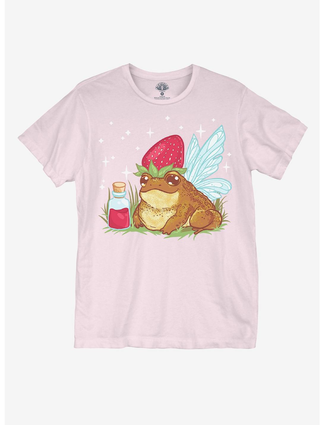 Frog Fairy With Strawberry Hat Girls Crop T-Shirt By A. Ziggies, MULTI, hi-res
