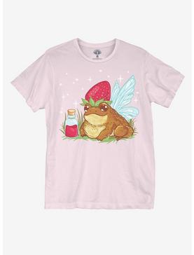 Frog Fairy With Strawberry Hat Girls Crop T-Shirt By A. Ziggies, , hi-res