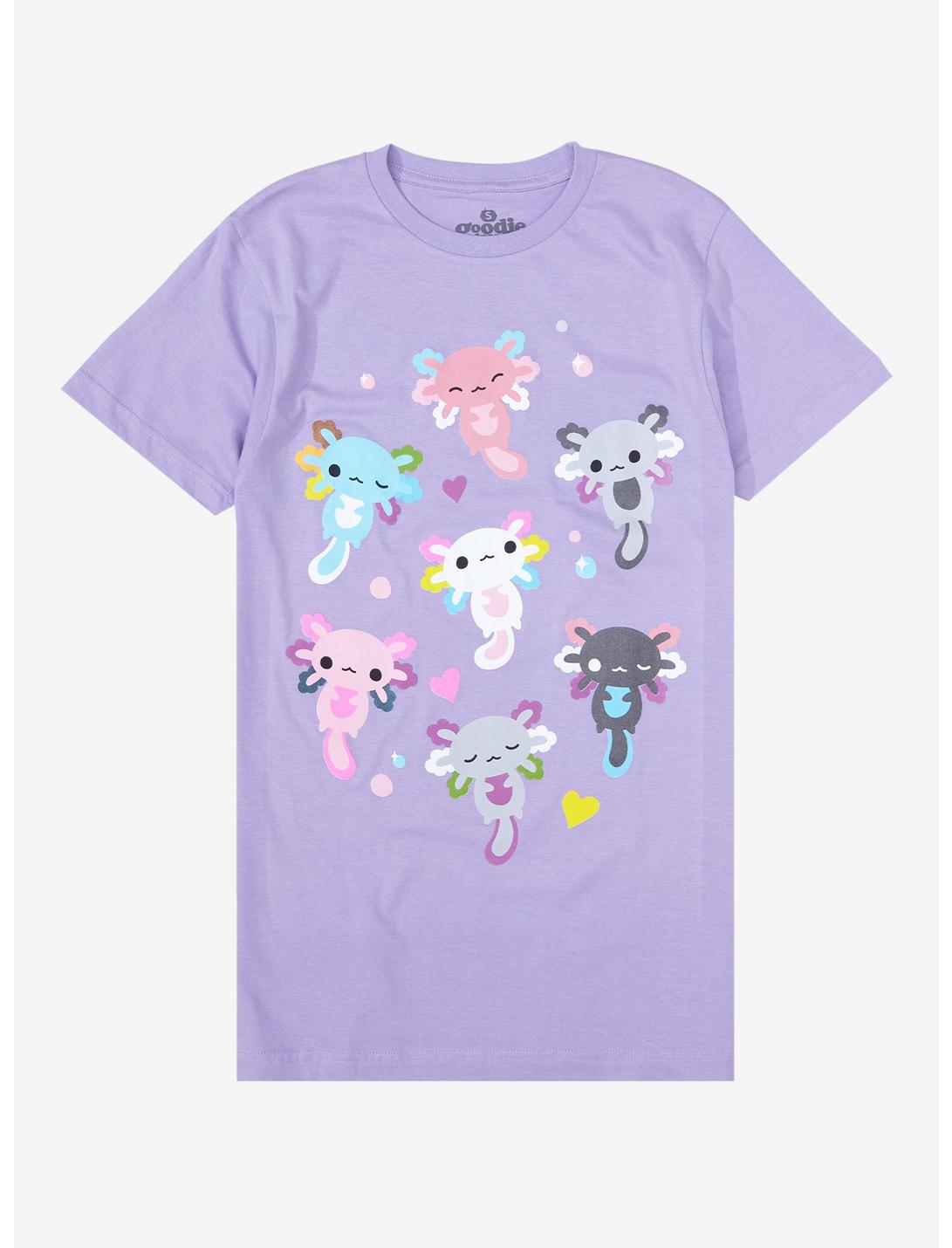 Axolotl Party Boyfriend Fit Girls T-Shirt, MULTI, hi-res