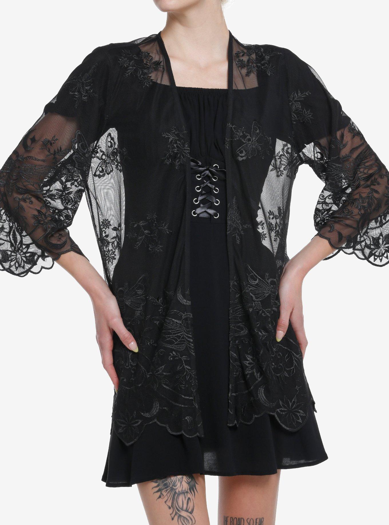 Cosmic Aura Death Moth Mesh Girls Short Duster, , hi-res