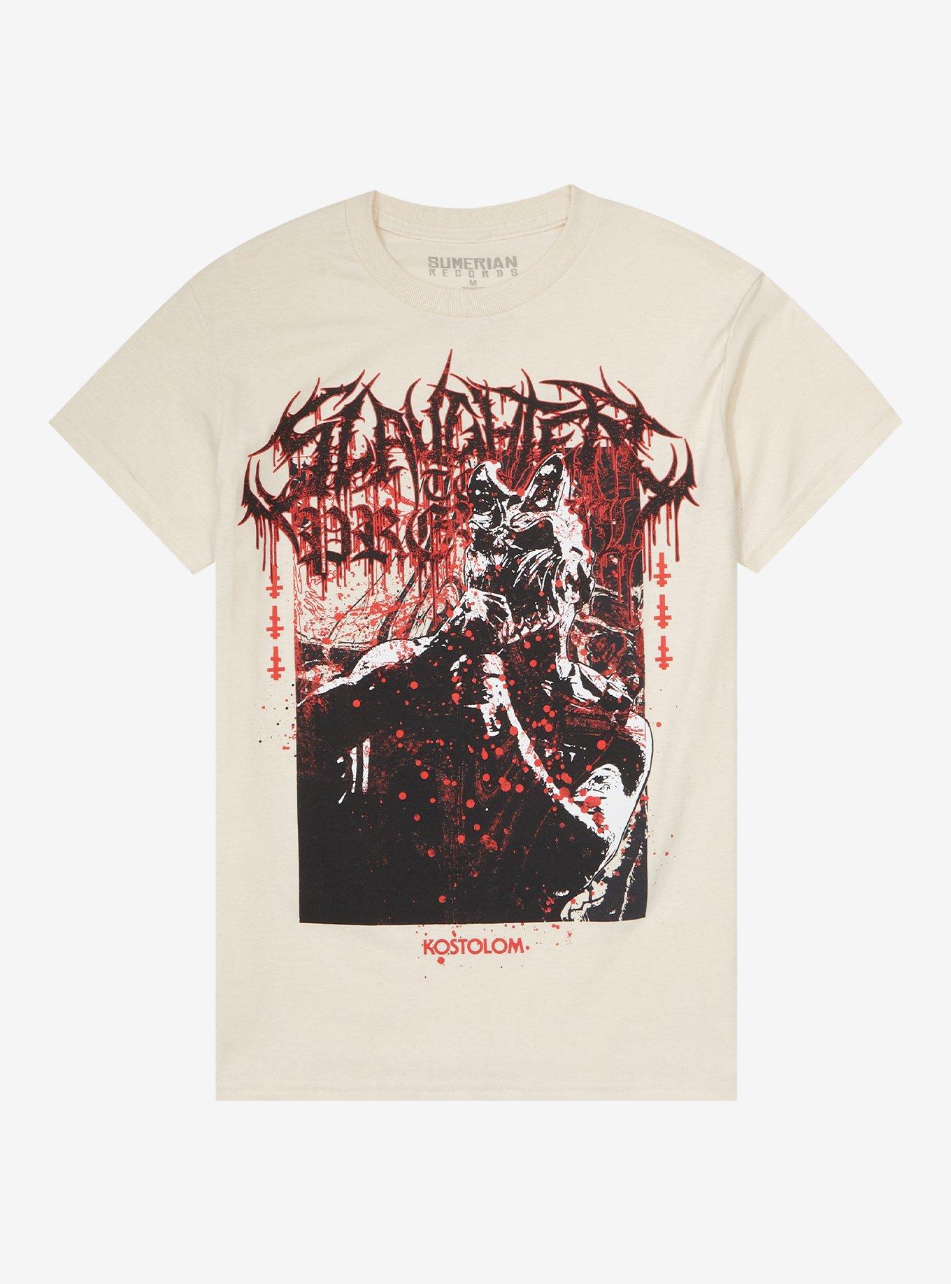 Slaughter To Prevail Kostolom Boyfriend Fit Girls T-Shirt, NATURAL, hi-res