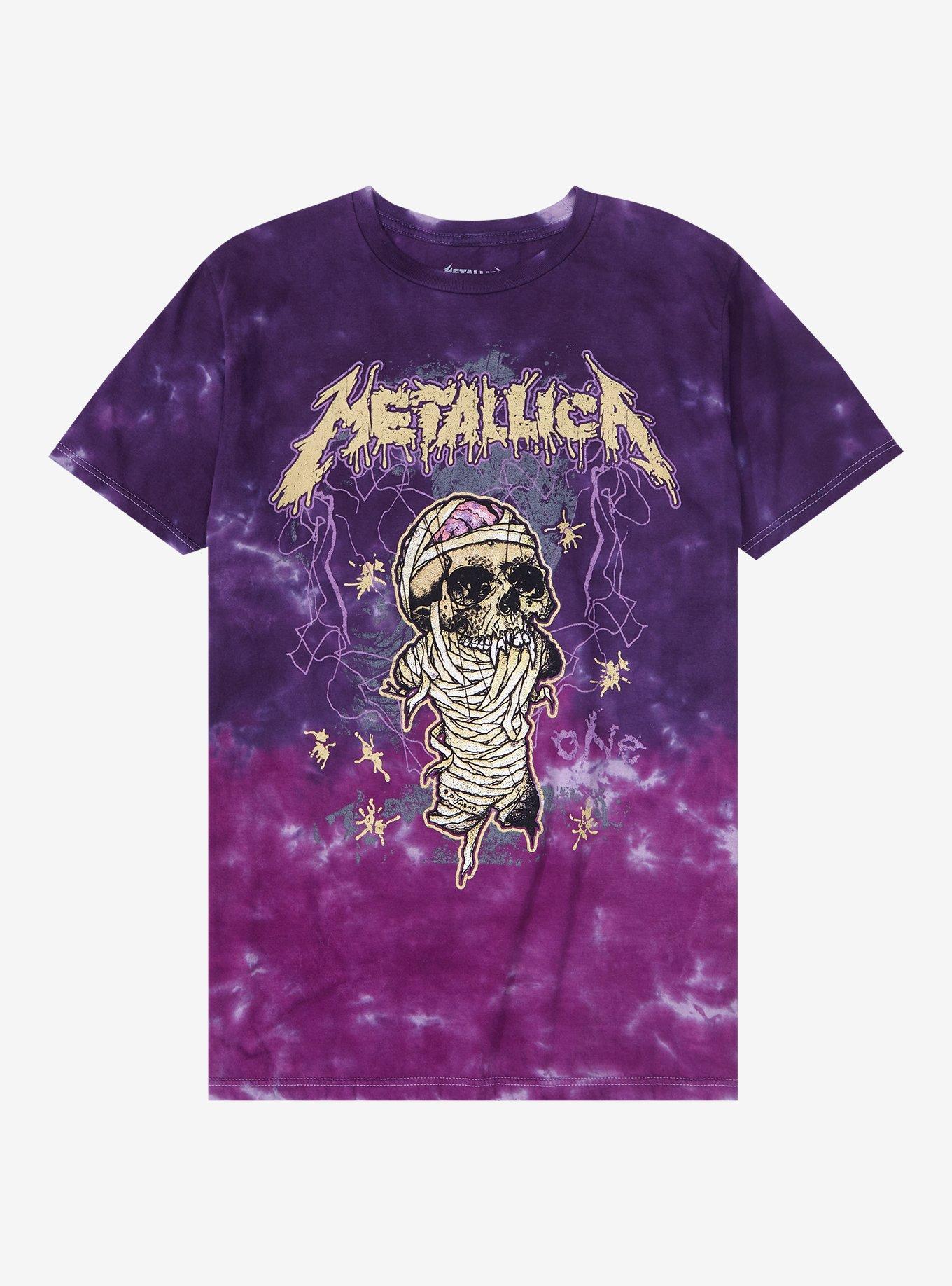 Metallica Ride The Lightning Tie-Dye Boyfriend Fit Girls T-Shirt