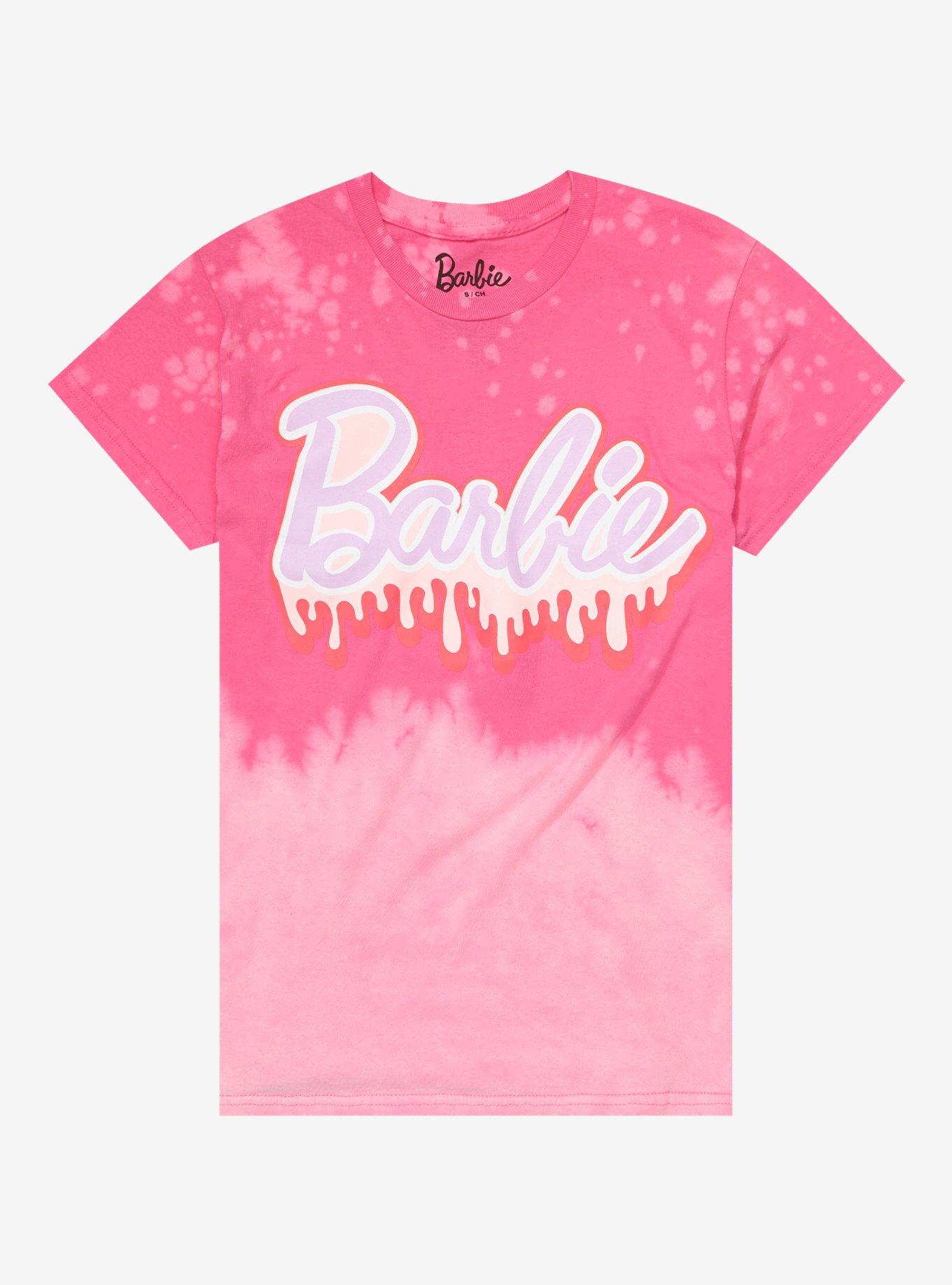 Barbie Logo Pink Dip-Dye Boyfriend Fit Girls T-Shirt, MULTI, hi-res