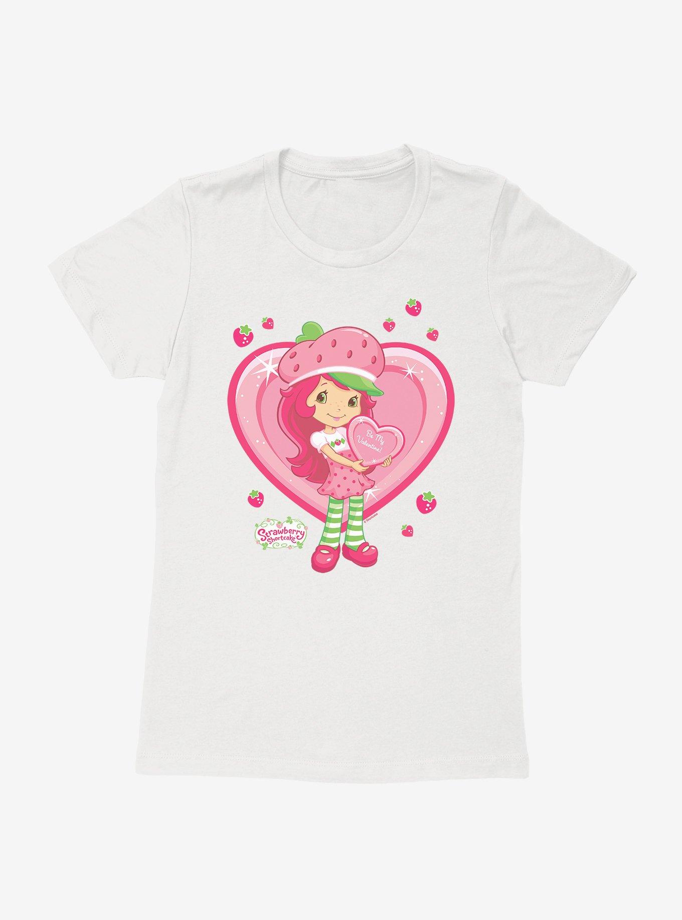Strawberry Shortcake Be My Valentine Womens T-Shirt, WHITE, hi-res