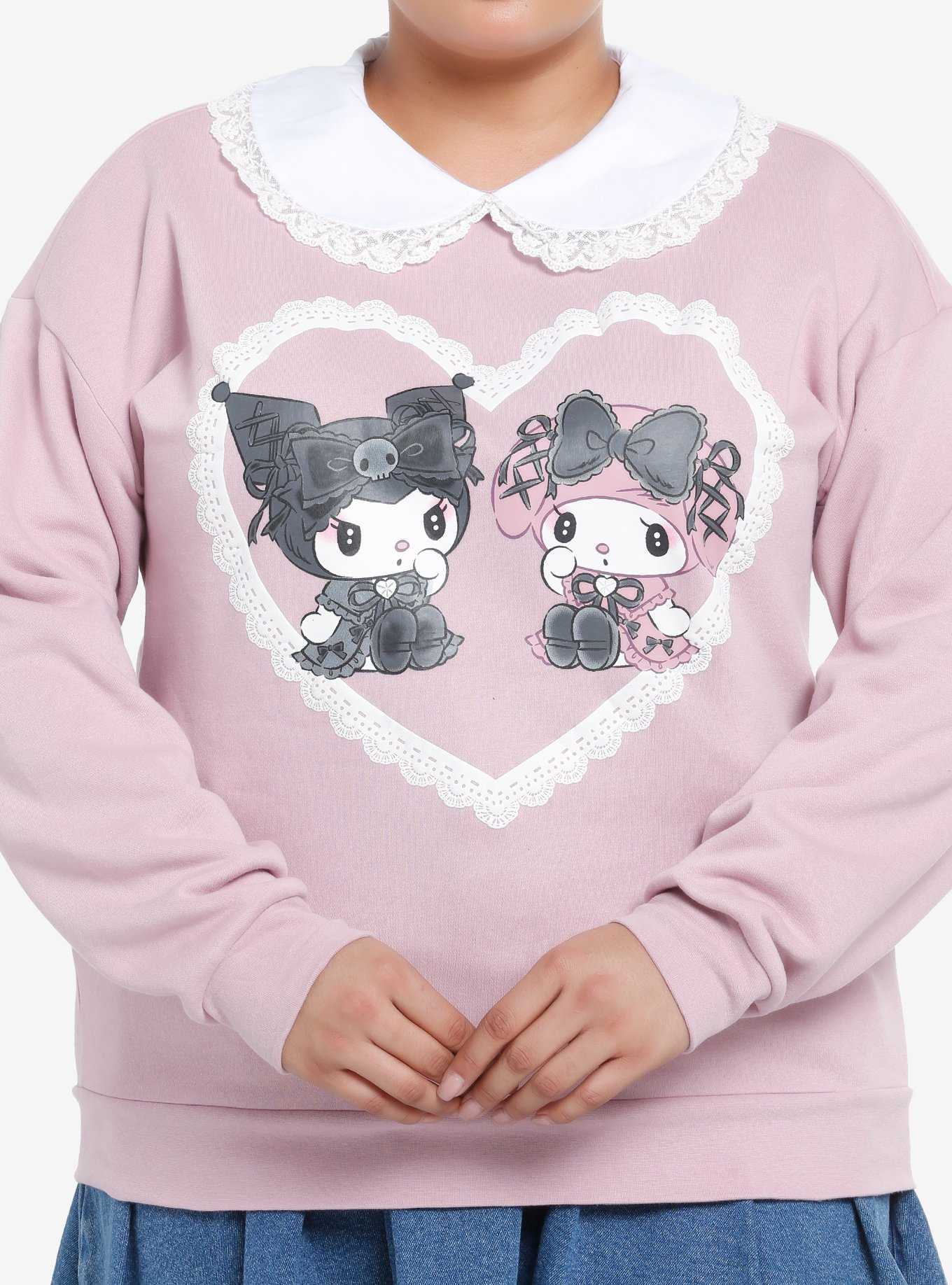 My Melody & Kuromi Lolita Lace Girls Sweatshirt Plus Size, , hi-res