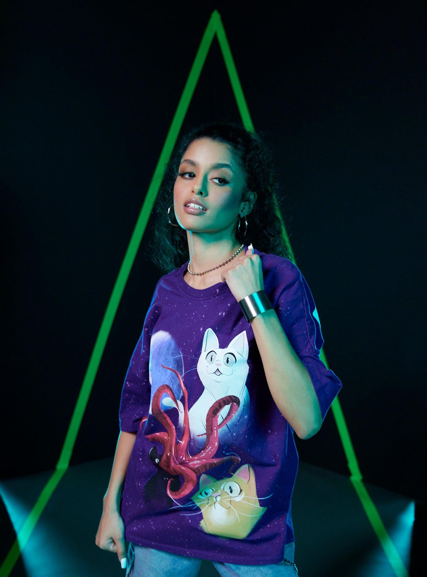 Her Universe Marvel The Marvels Flerkittens Athletic Jersey Girls T-Shirt, MULTI, hi-res view 1