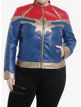Her Universe Marvel The Marvels Captain Marvel Faux Leather Girls Jacket Plus Size, , hi-res