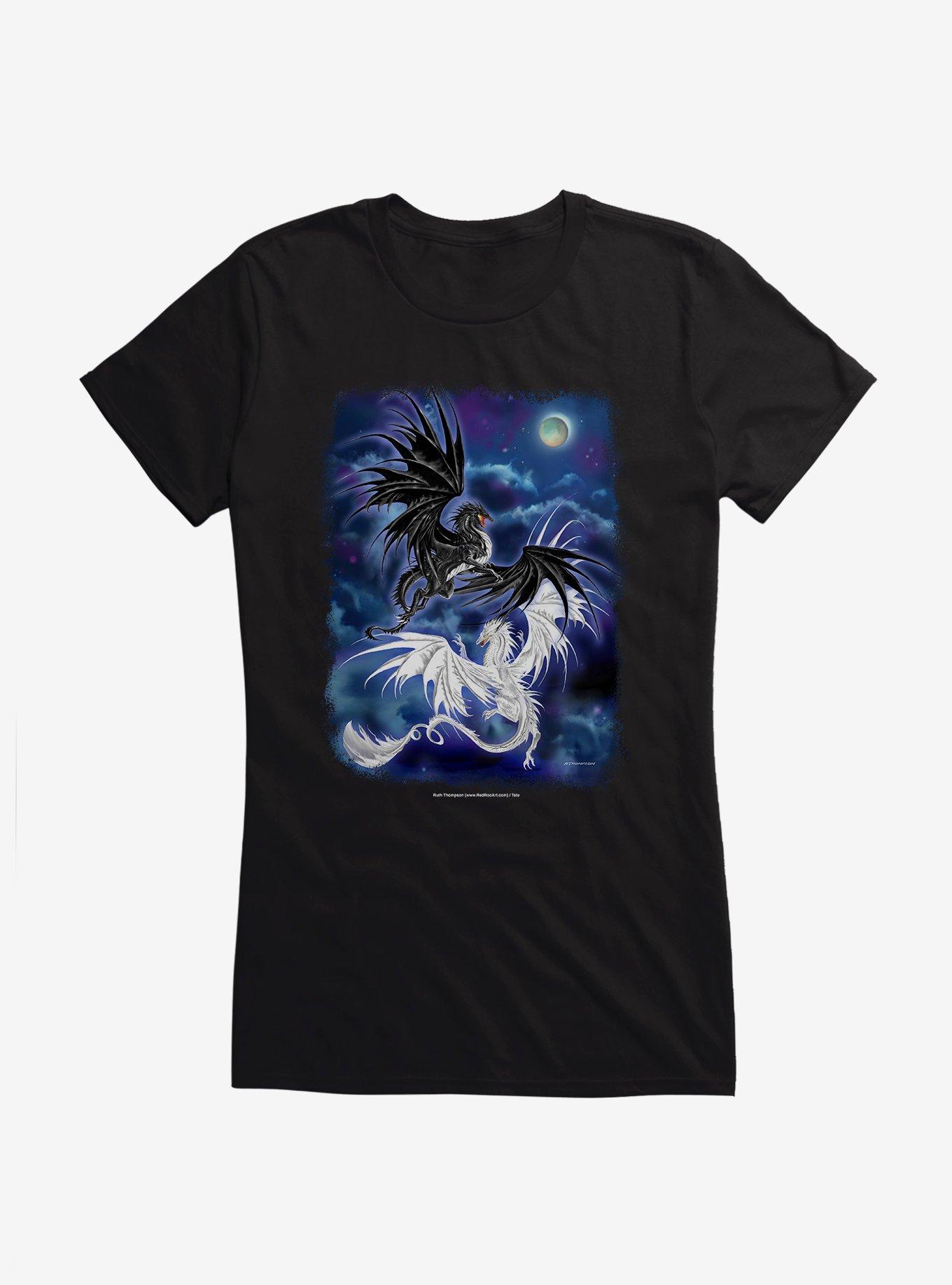 Twilight Duel Girls T-Shirt by Ruth Thompson, BLACK, hi-res