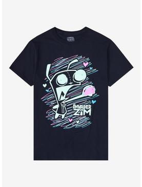 Invader Zim GIR Neon Scribble Boyfriend Fit Girls T-Shirt, , hi-res