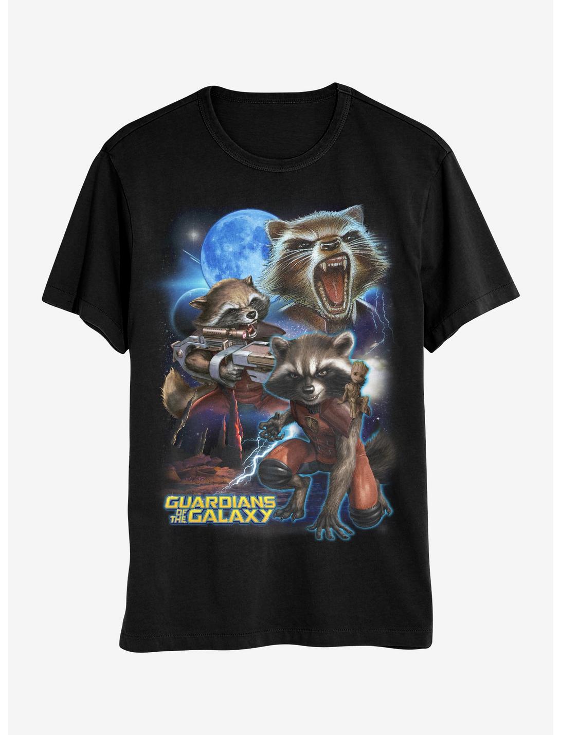 Marvel Guardians Of The Galaxy Rocket Raccoon Collage Boyfriend Fit Girls T-Shirt, MULTI, hi-res