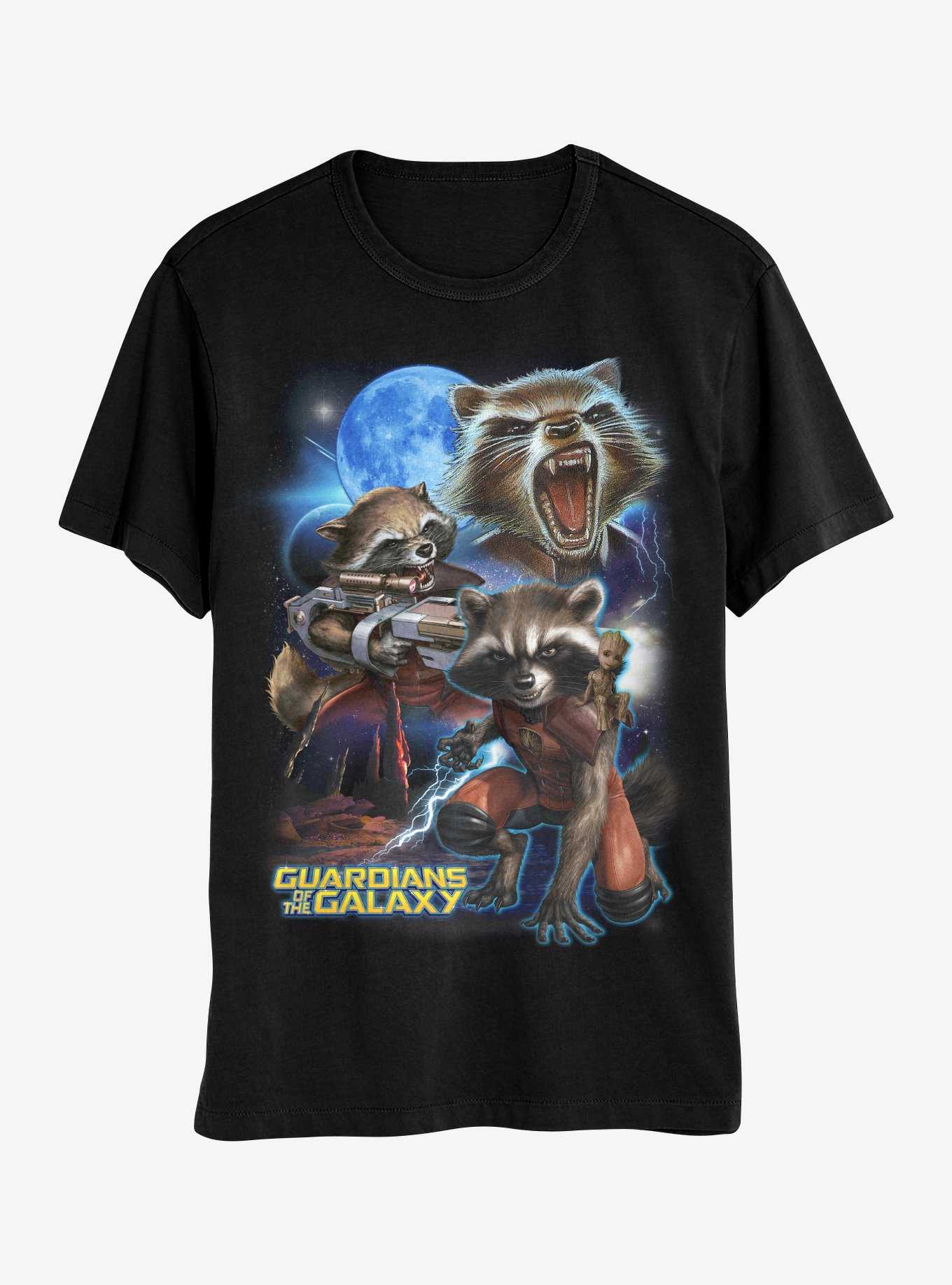 Marvel Guardians Of The Galaxy Rocket Raccoon Collage Boyfriend Fit Girls T-Shirt, , hi-res