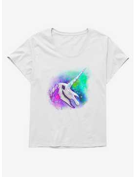 Cosmic Rainbow Unicorn Skull Girls T-Shirt Plus Size by Rose Catherine Khan, , hi-res