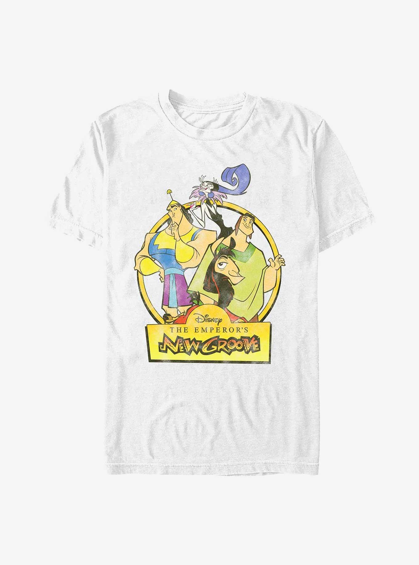 Disney The Emperor's New Groove Kronk, Yzma, Kuzco, and Pacha Logo T-Shirt, WHITE, hi-res