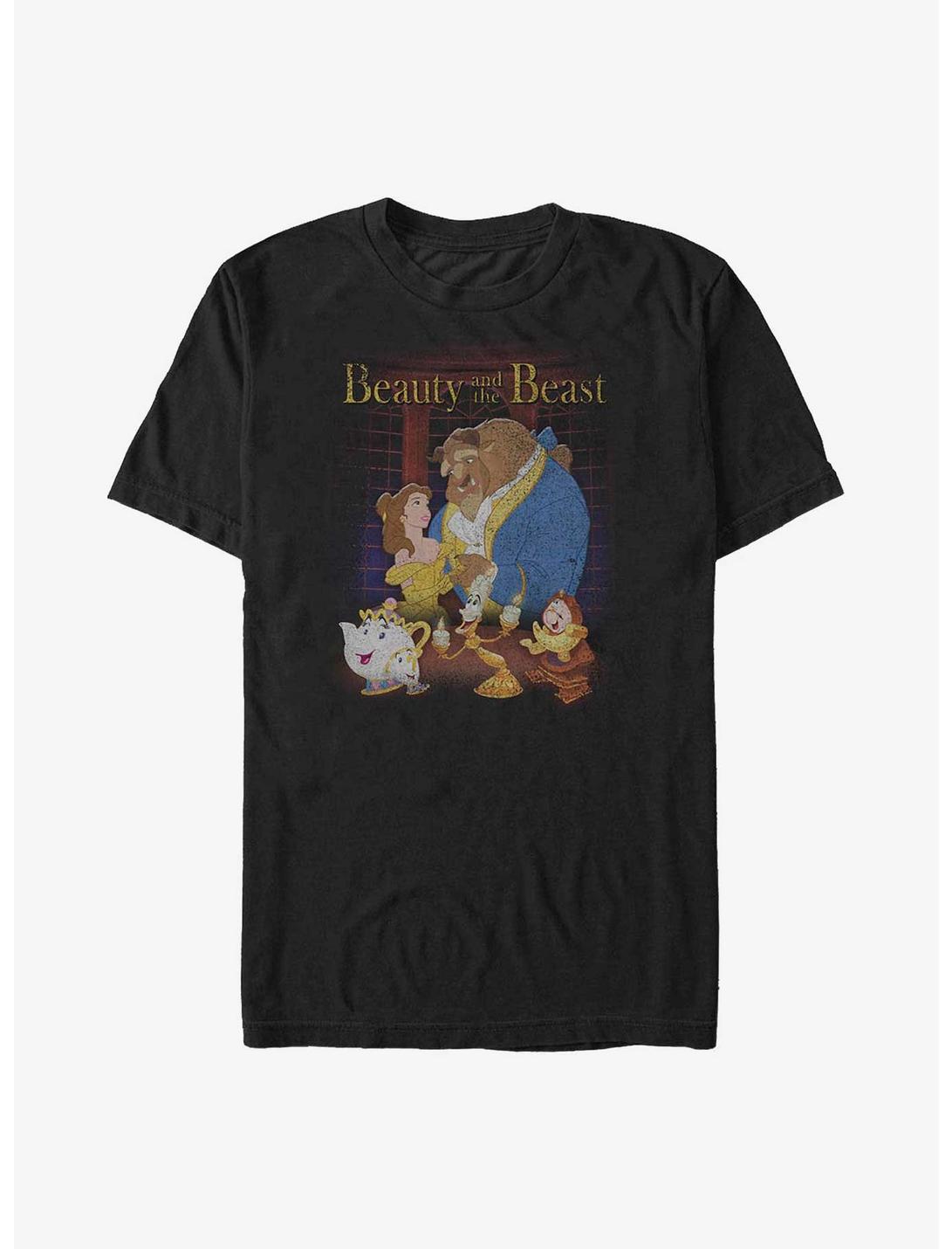 Disney Beauty and the Beast Classic Movie Poster T-Shirt, BLACK, hi-res