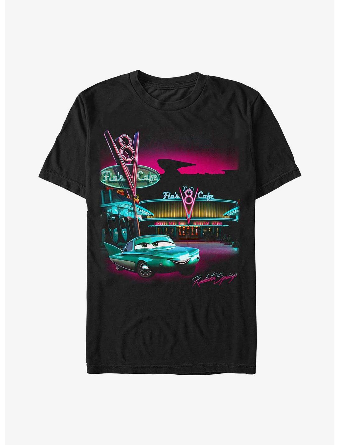 Disney Pixar Cars Flo's Cafe Poster T-Shirt, BLACK, hi-res