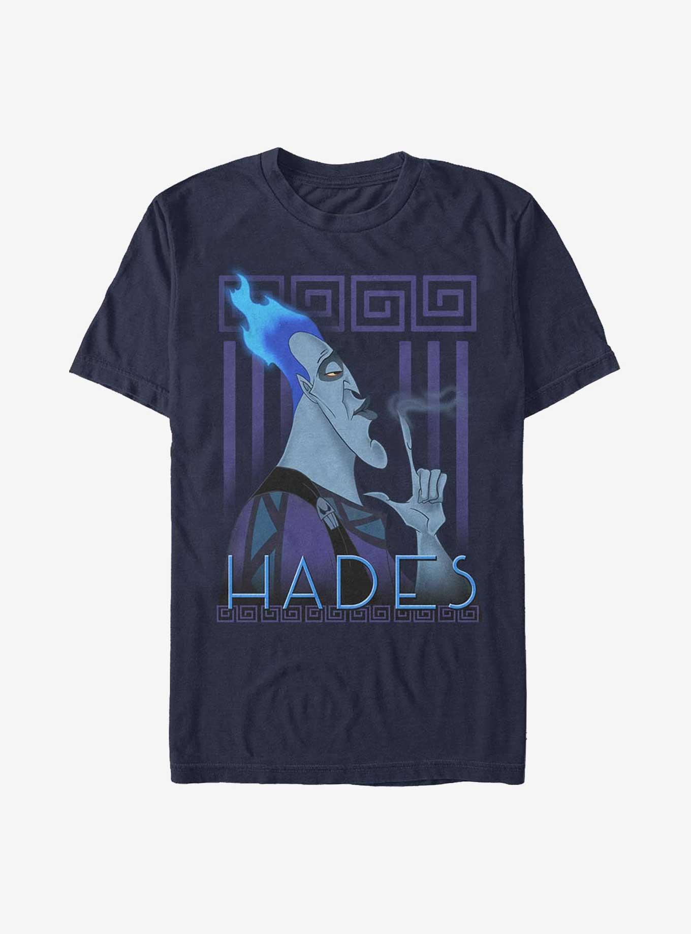 Disney Hercules Hades Finger Smoke Poster T-Shirt, NAVY, hi-res