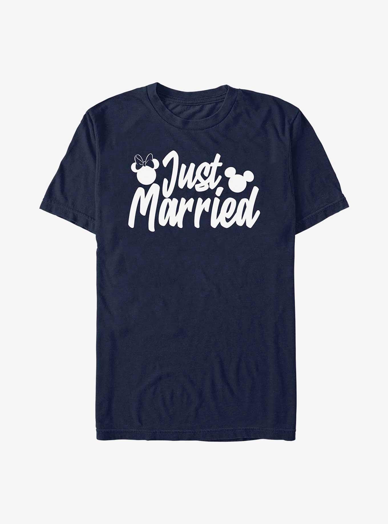 Disney Mickey Mouse Just Married T-Shirt, NAVY, hi-res