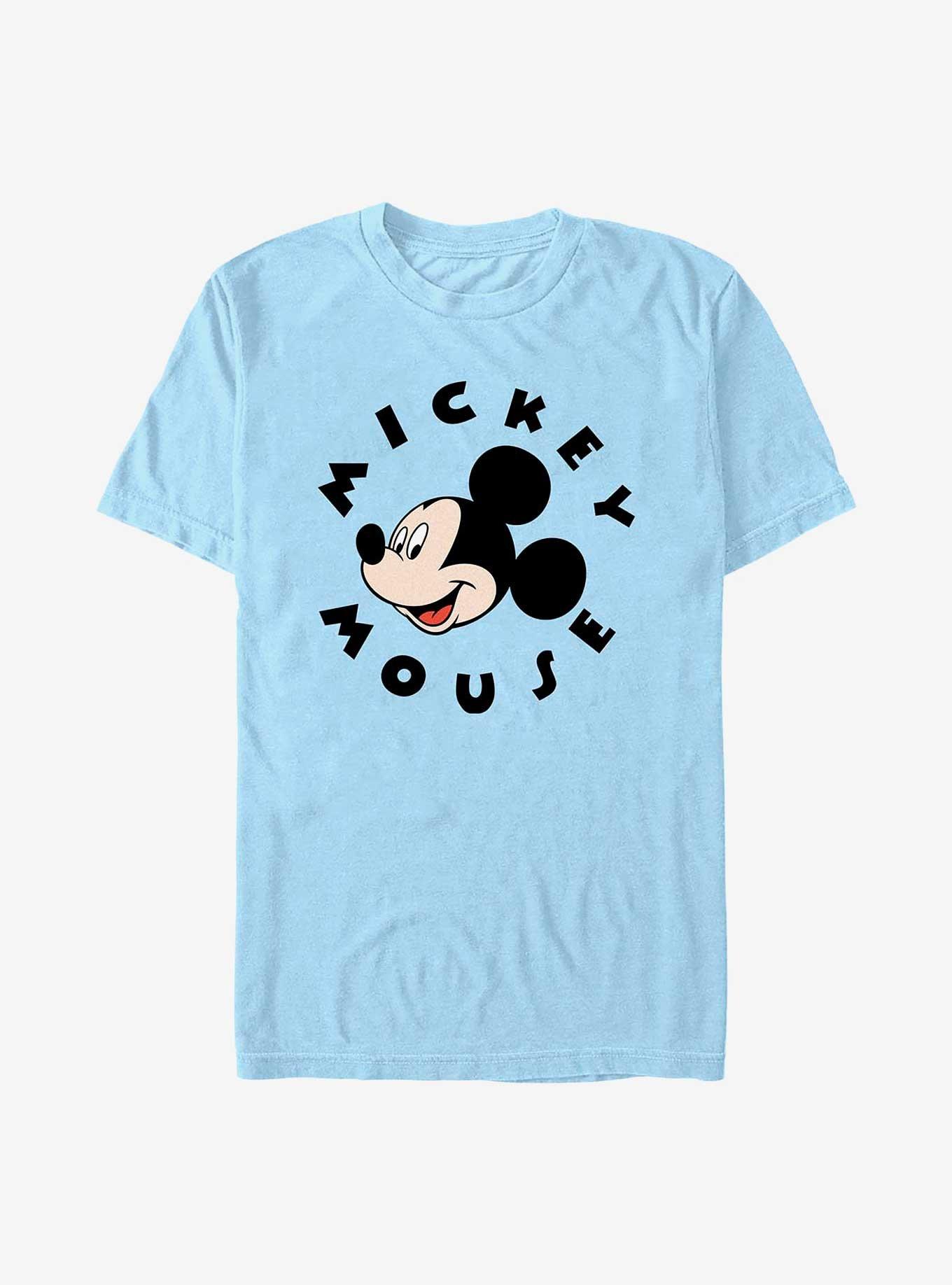 Disney Mickey Mouse Smiling Badge T-Shirt, LT BLUE, hi-res