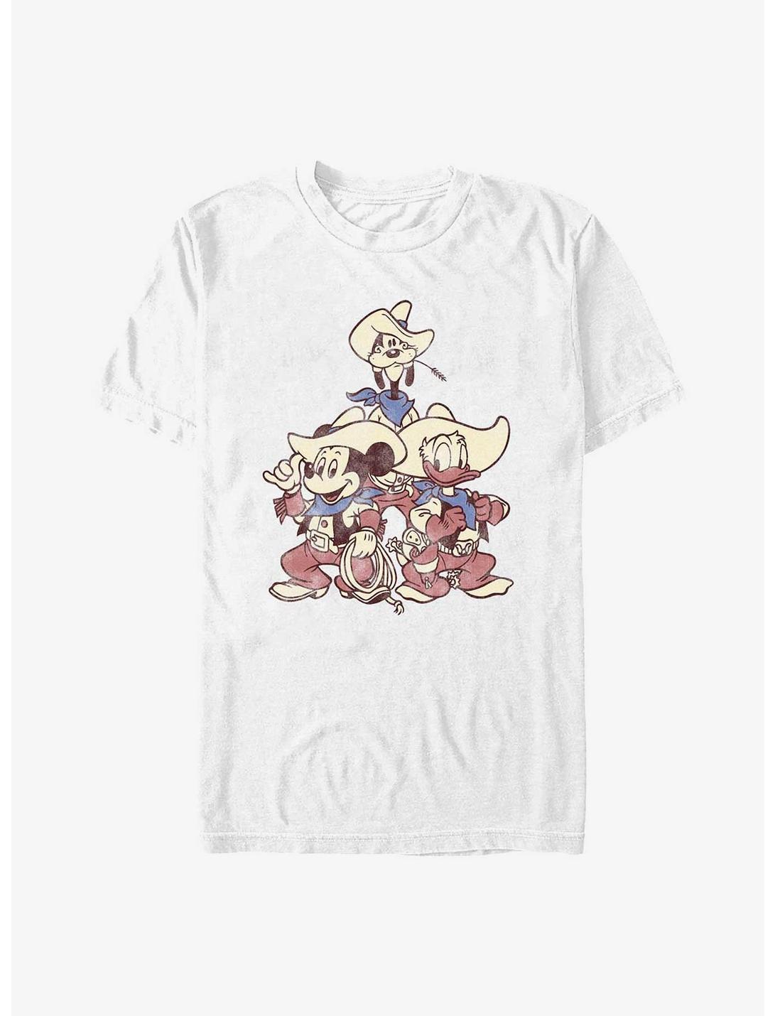 Disney Mickey Mouse, Goofy & Donald Vintage Cowboys T-Shirt, WHITE, hi-res