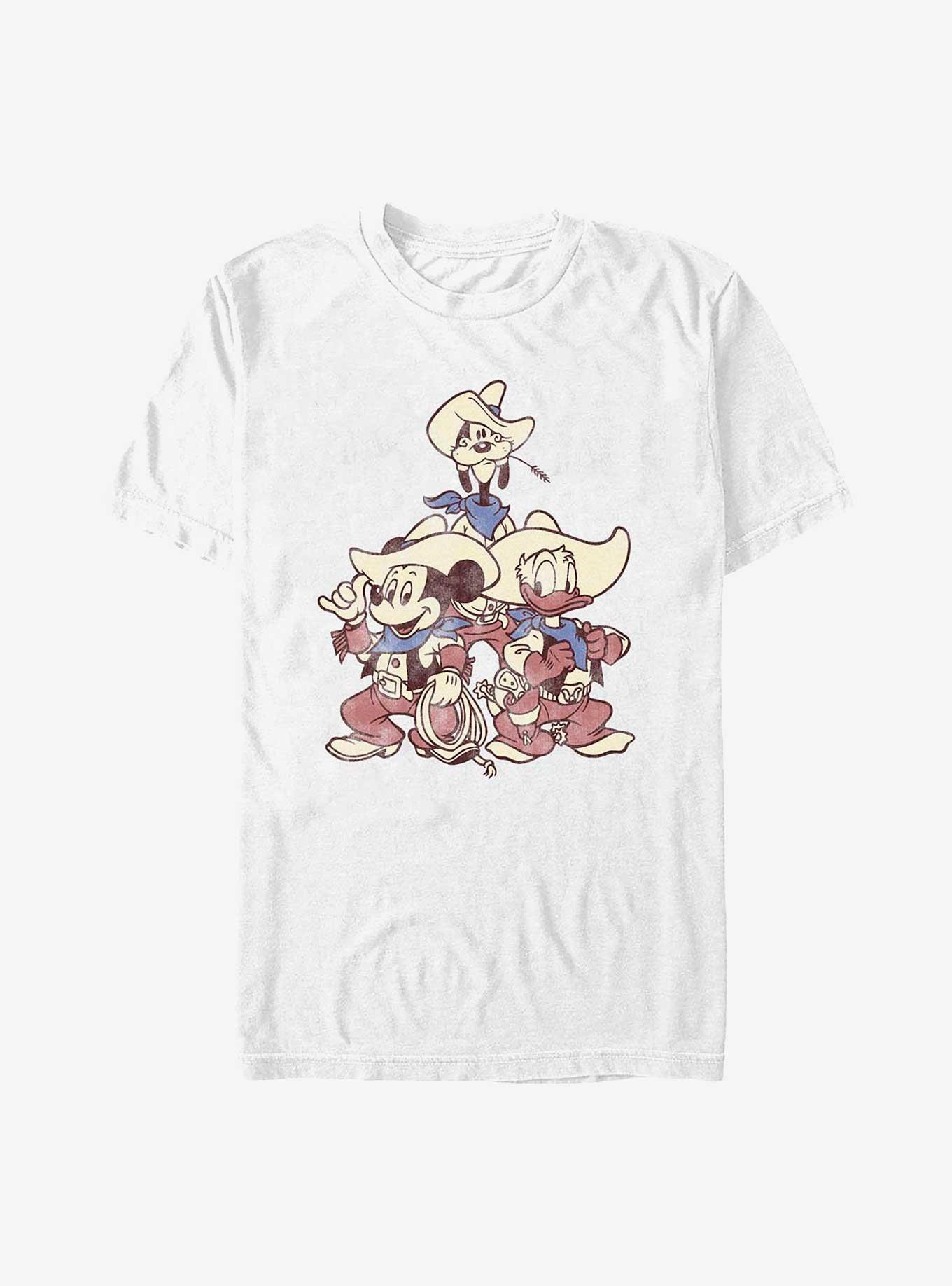 Disney Mickey Mouse, Goofy & Donald Vintage Cowboys T-Shirt, WHITE, hi-res