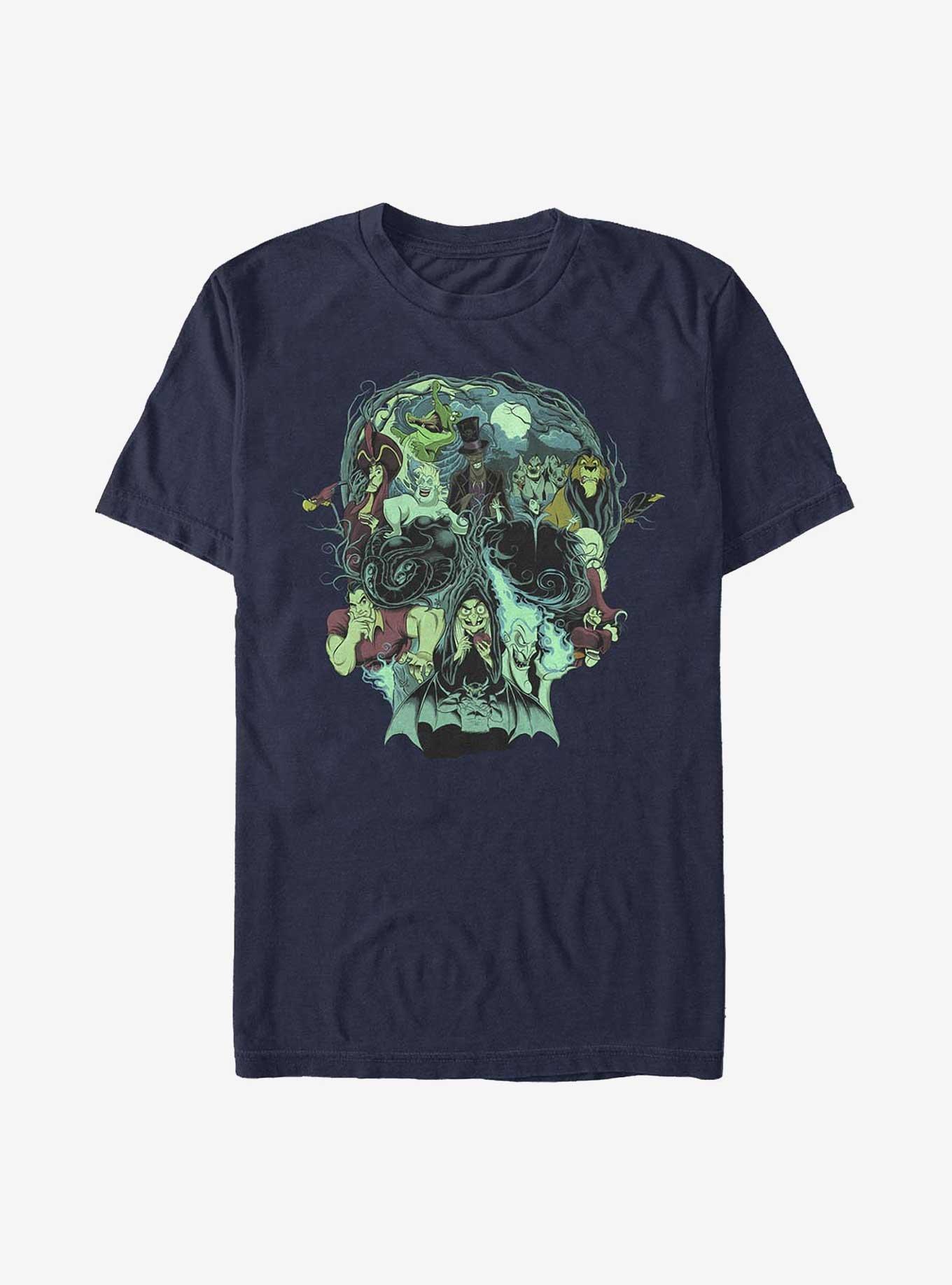 Disney Villains Wicked Things Skull T-Shirt, NAVY, hi-res