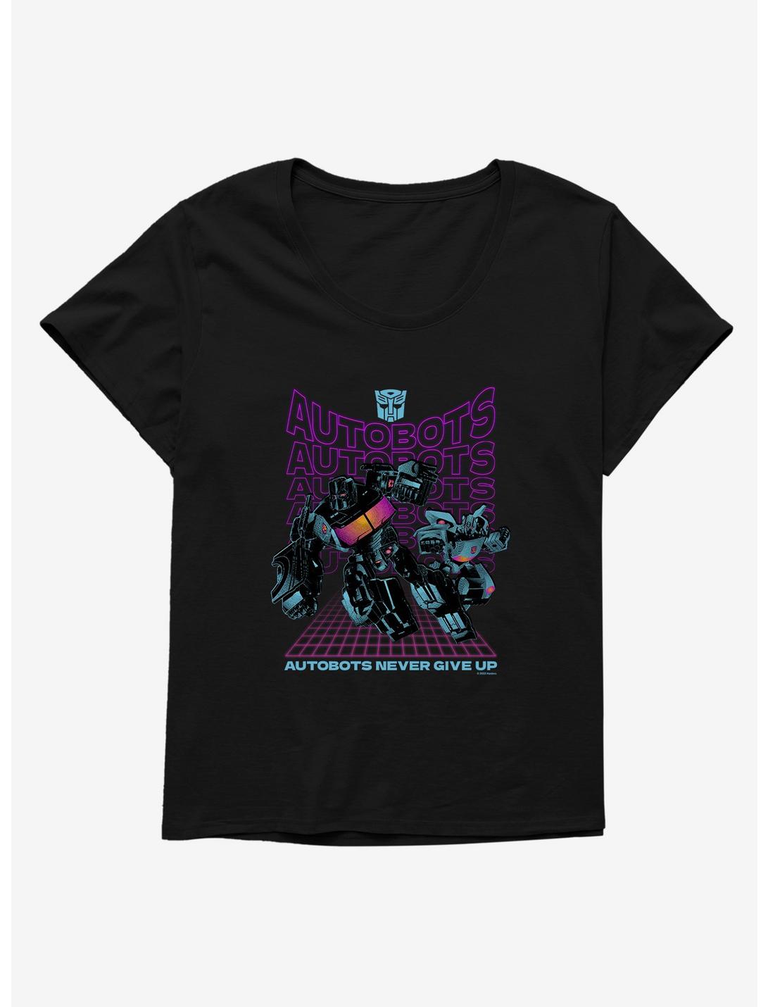 Transformers Autobots Never Give Up Womens T-Shirt Plus Size, , hi-res