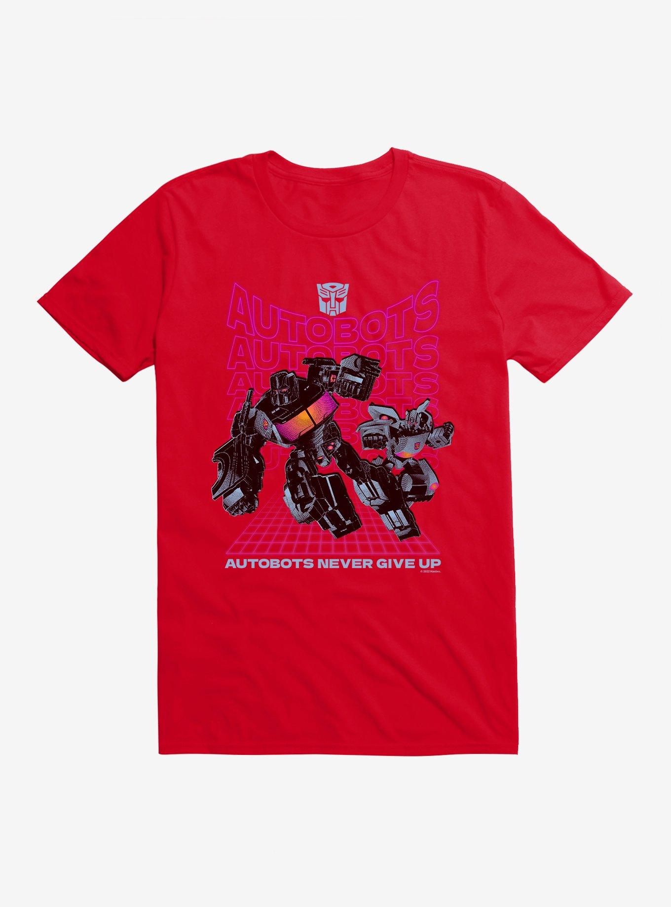 Transformers Autobots Never Give Up T-Shirt, RED, hi-res