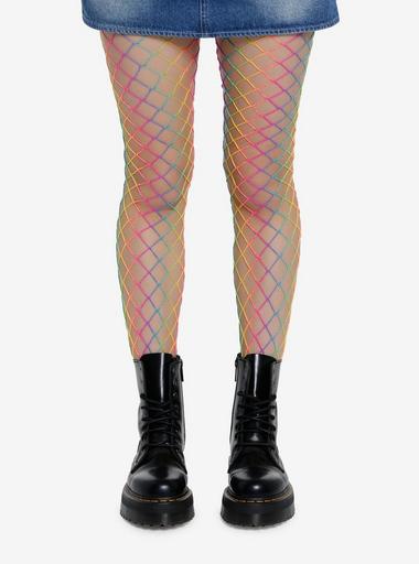 Ombre Rainbow Fishnet Tights Hot Topic