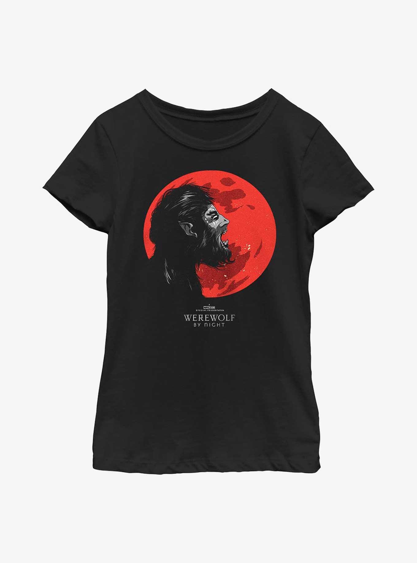 Marvel Studios' Special Presentation: Werewolf By Night Blood Moon Youth Girls T-Shirt, BLACK, hi-res