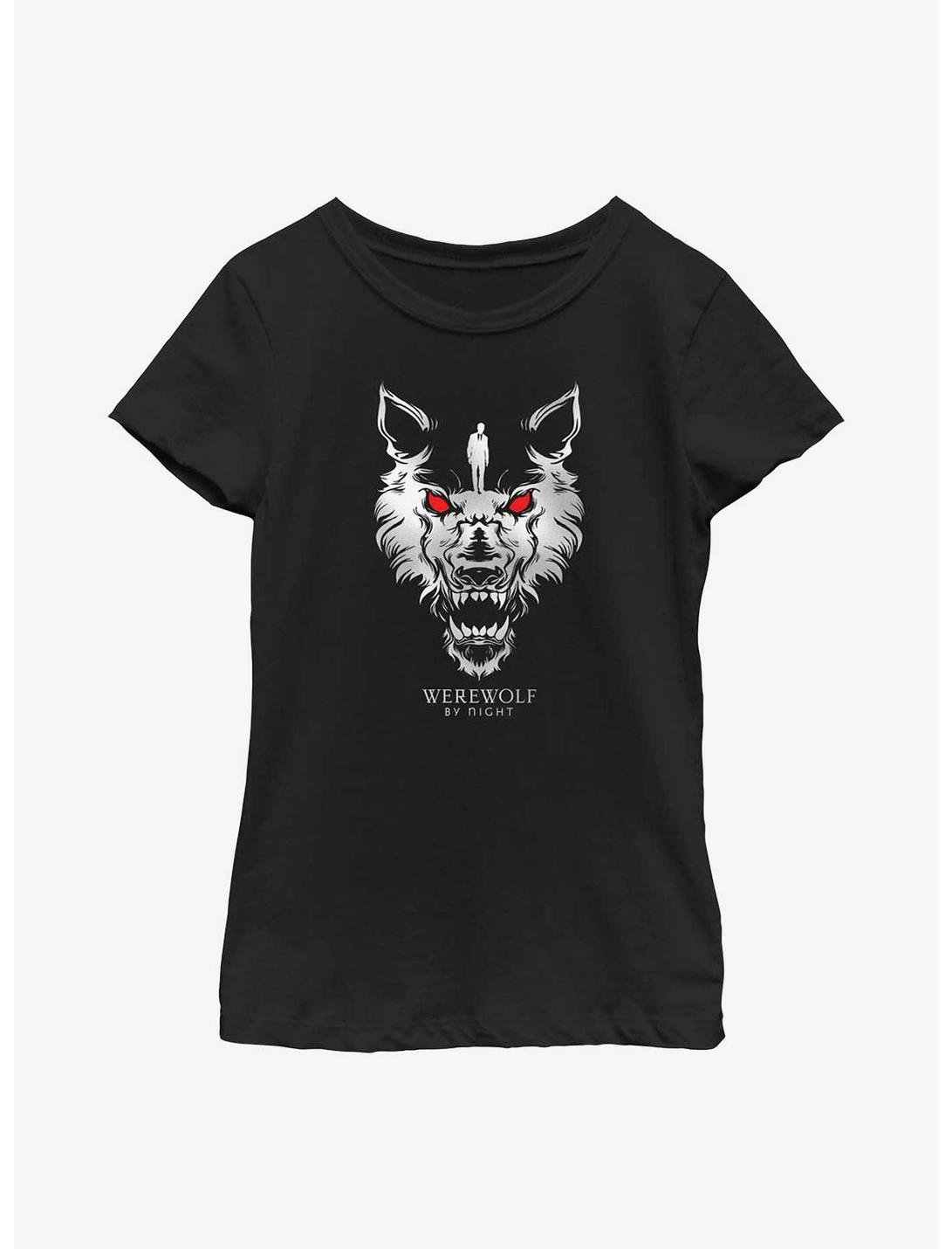 Marvel Studios' Special Presentation: Werewolf By Night Jack Russell Youth Girls T-Shirt, BLACK, hi-res