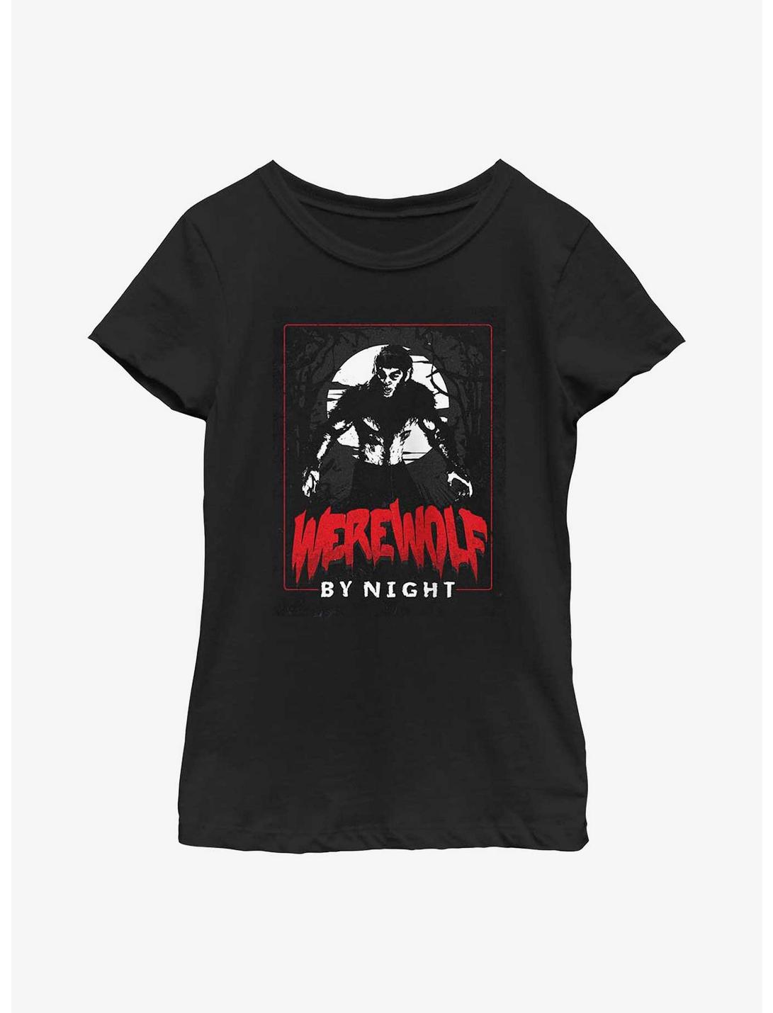 Marvel Studios' Special Presentation: Werewolf By Night Poster Youth Girls T-Shirt, BLACK, hi-res