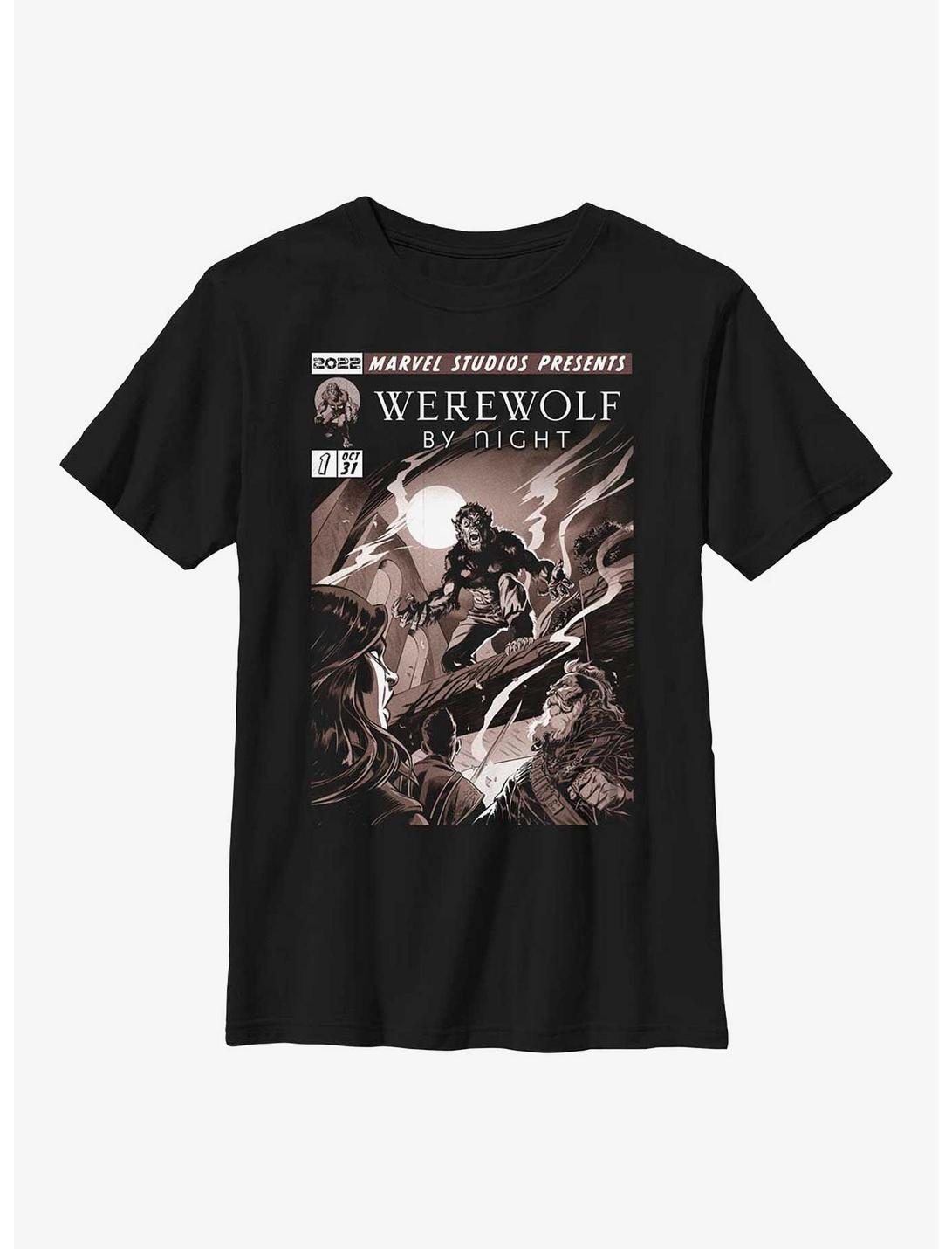Marvel Studios' Special Presentation: Werewolf By Night Cover Art Youth T-Shirt, BLACK, hi-res