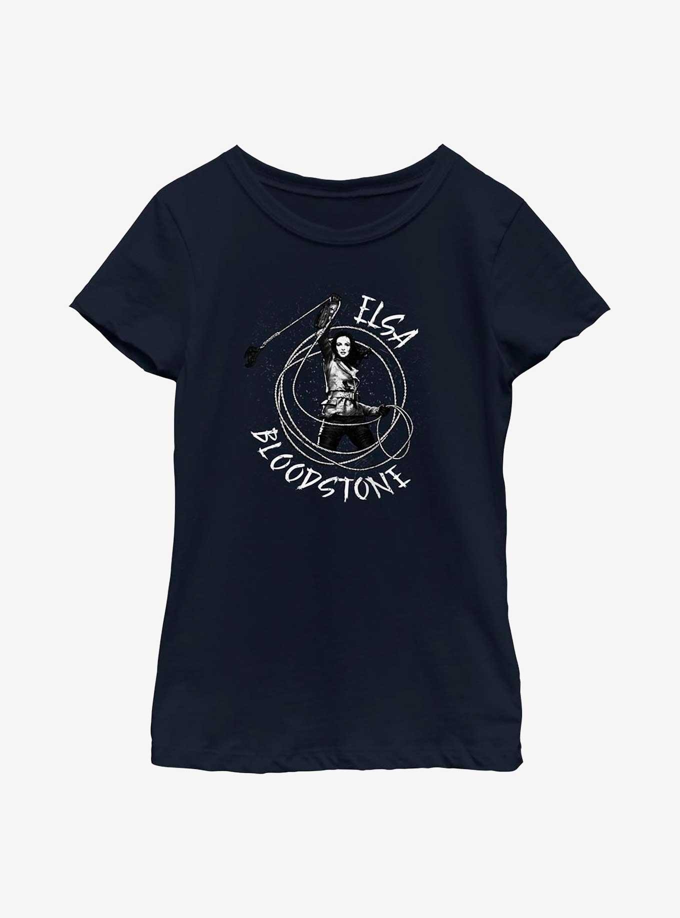 Marvel Studios' Special Presentation: Werewolf By Night Elsa Bloodstone Lasso Youth Girls T-Shirt, NAVY, hi-res