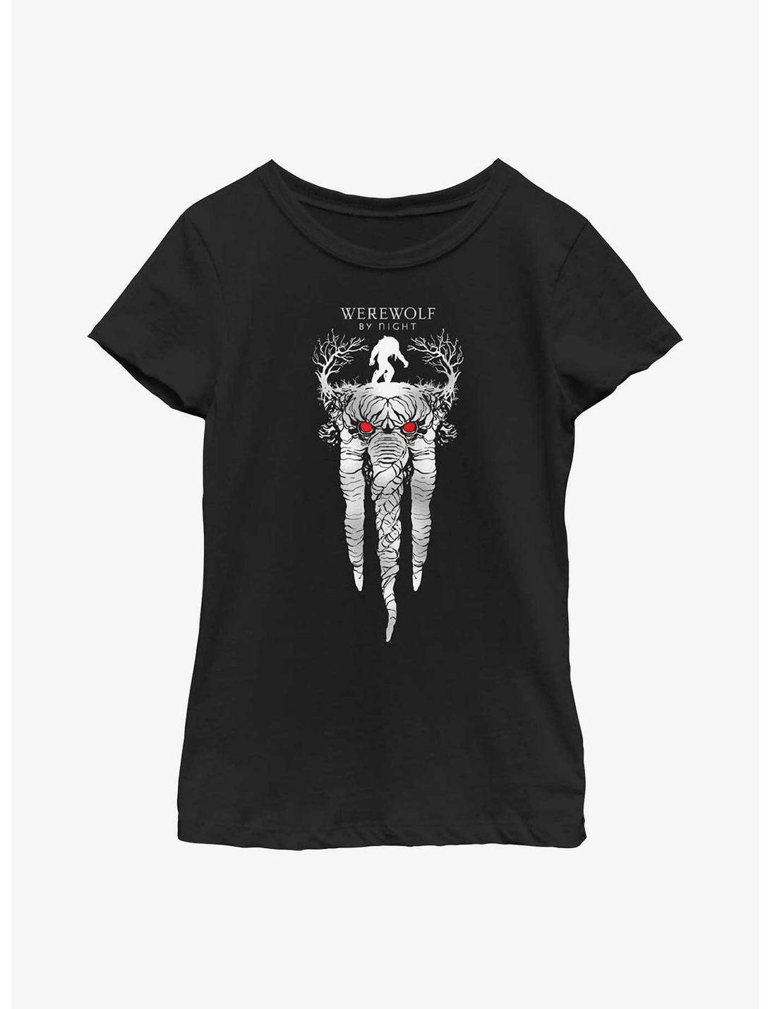 Marvel Studios' Special Presentation: Werewolf By Night Ted The Man-Thing Youth Girls T-Shirt, BLACK, hi-res
