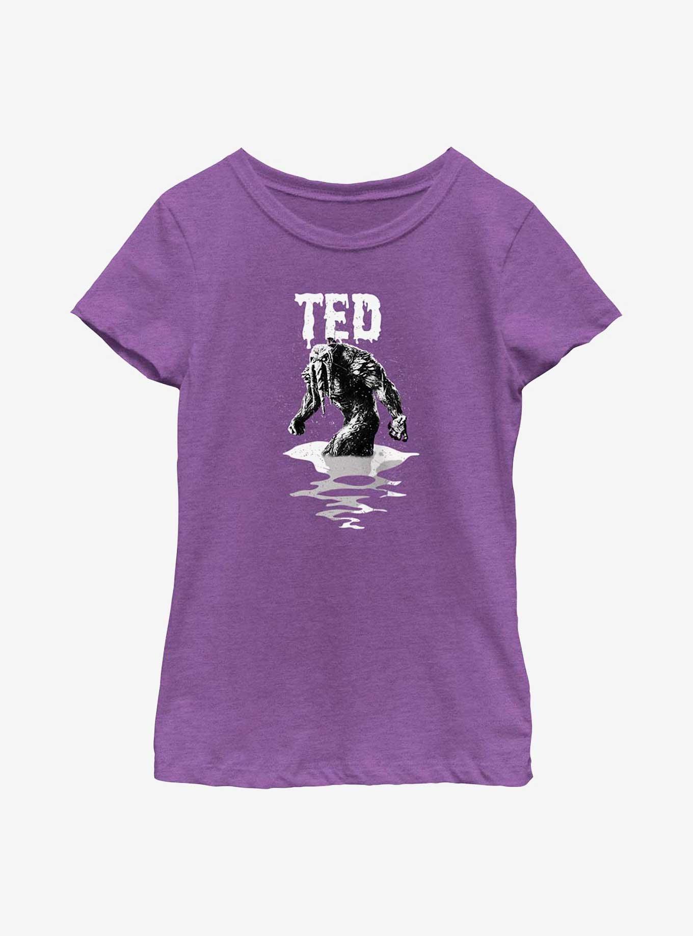 Marvel Studios' Special Presentation: Werewolf By Night Ted The Man-Thing Youth Girls T-Shirt, PURPLE BERRY, hi-res