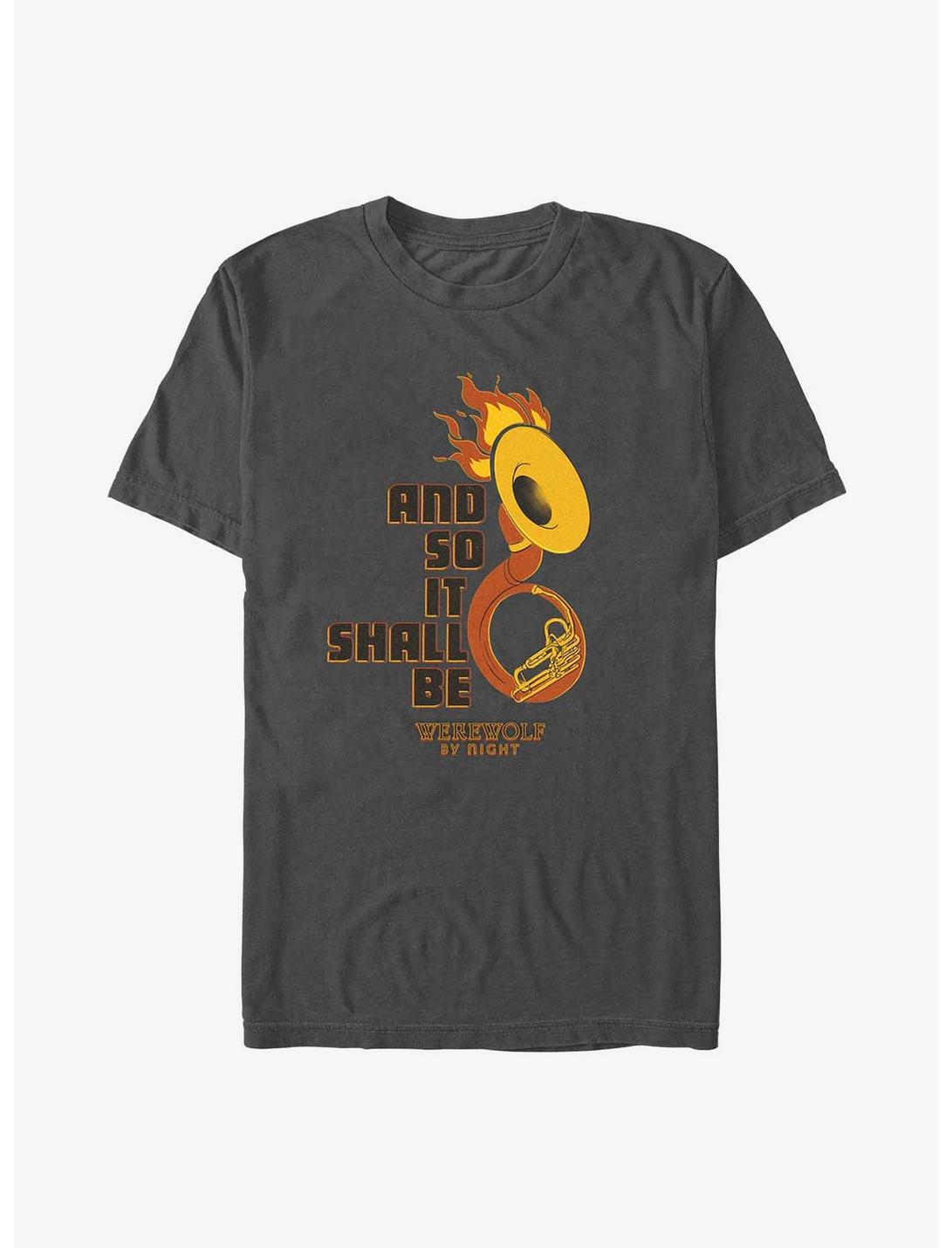 Marvel Studios' Special Presentation: Werewolf By Night Flaming Horn T-Shirt, CHARCOAL, hi-res