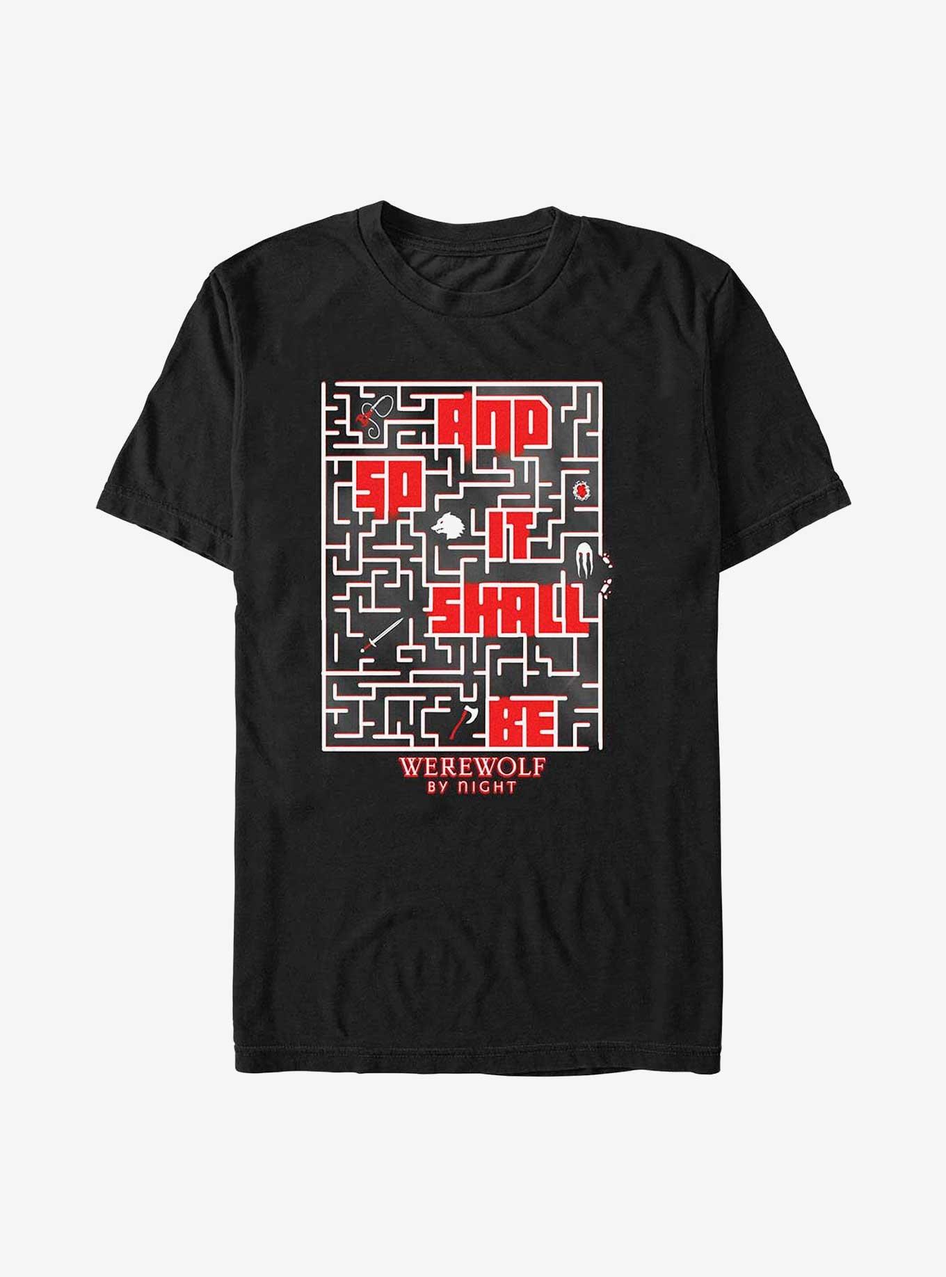 Marvel Studios' Special Presentation: Werewolf By Night And So It Shall Be Maze T-Shirt, BLACK, hi-res